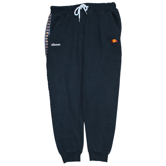 Ellesse Men's Black Jogger Sweatpants L Fleece Tapered Gym Casual