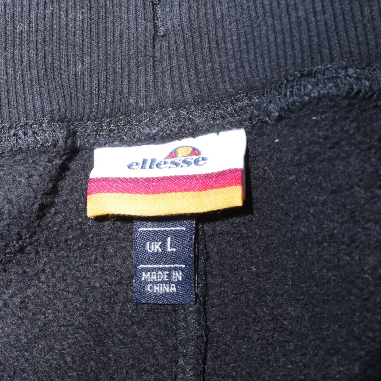 Ellesse Men's Black Jogger Sweatpants L Fleece Tapered Gym Casual