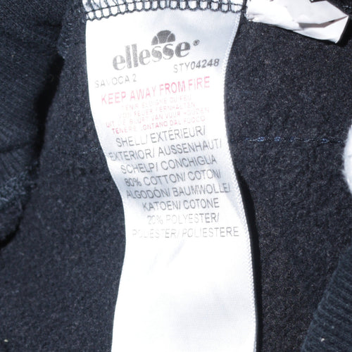 Ellesse Men's Black Jogger Sweatpants L Fleece Tapered Gym Casual