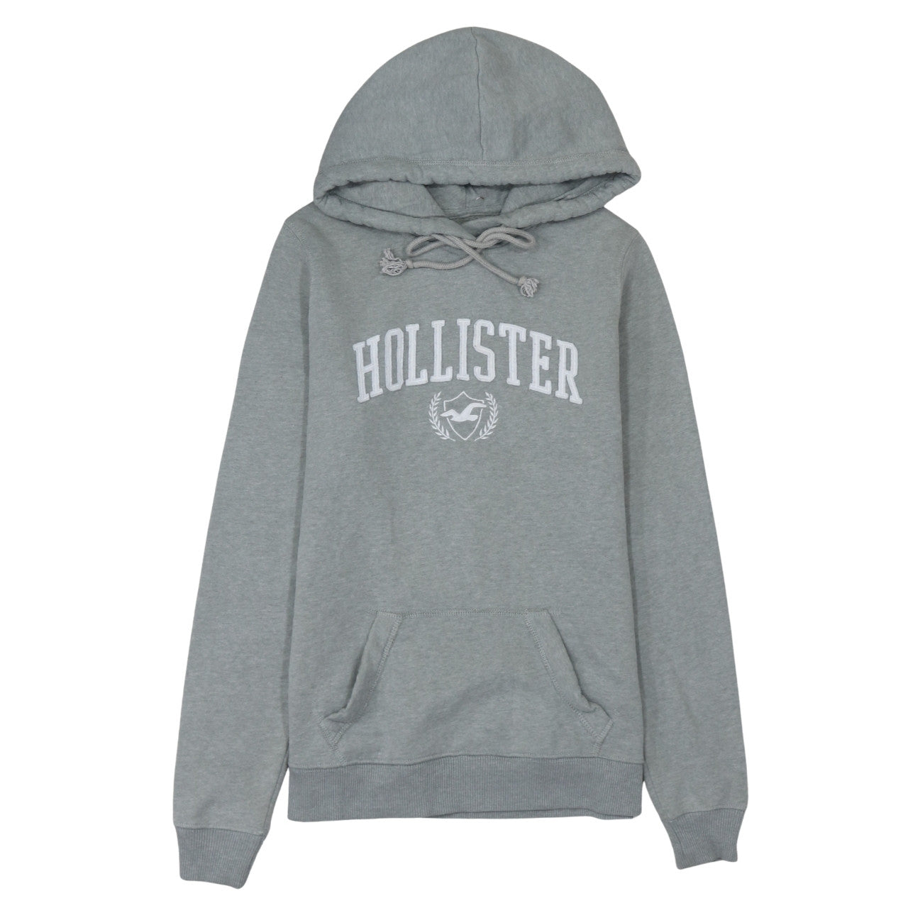 Hollister Men's Grey Pullover Hoodie S Logo Fleece Sweatshirt