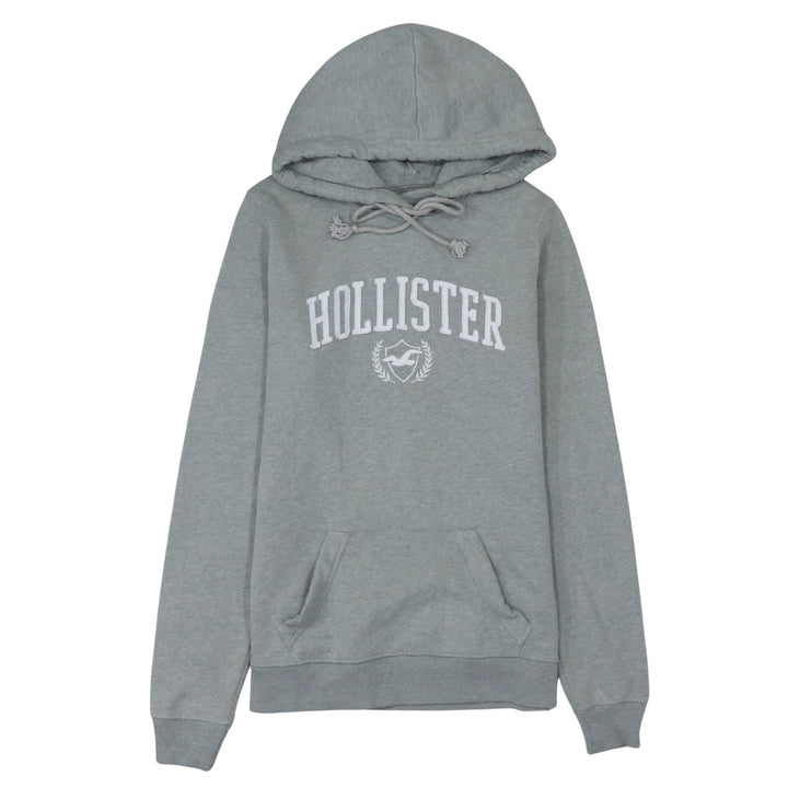 Hollister Men's Grey Pullover Hoodie S Logo Fleece Sweatshirt