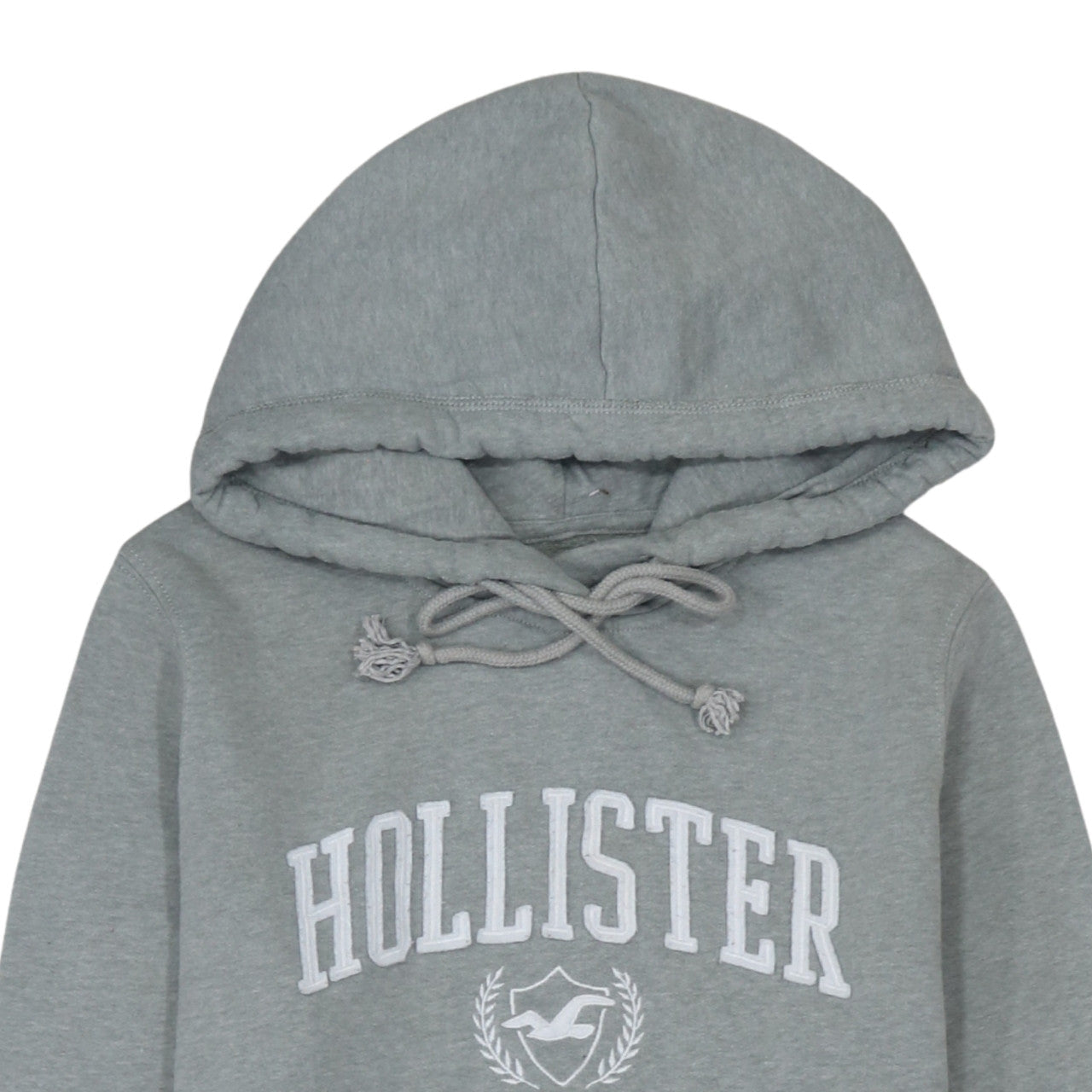 Hollister Men's Grey Pullover Hoodie S Logo Fleece Sweatshirt