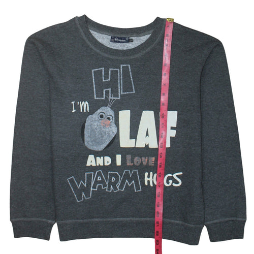 Disneyland Paris Boys Grey Olaf Sweatshirt Medium Graphic Print Pullover