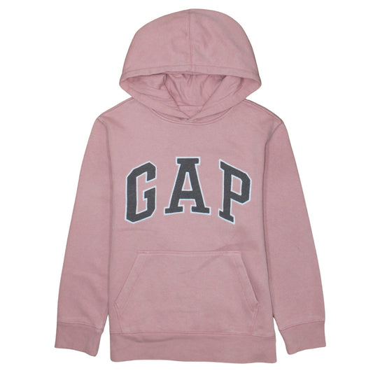 GAP Kids Girls Pink Pullover Hoodie XL 12-13 Years Logo Fleece Sweatshirt