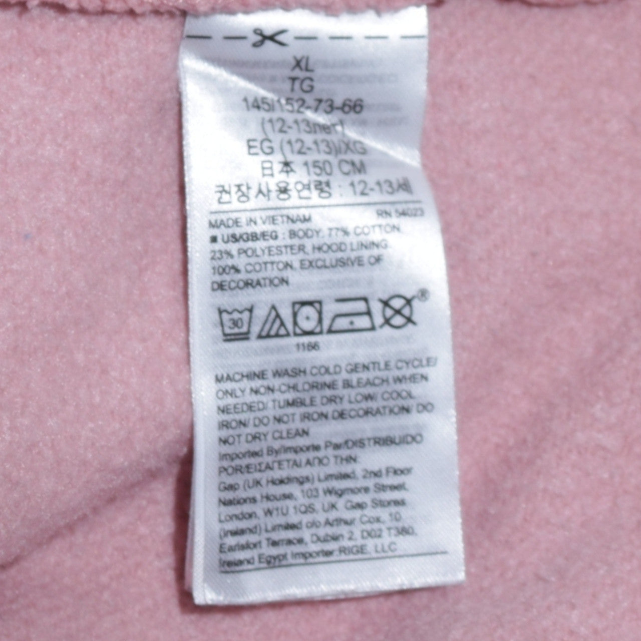 GAP Kids Girls Pink Pullover Hoodie XL 12-13 Years Logo Fleece Sweatshirt