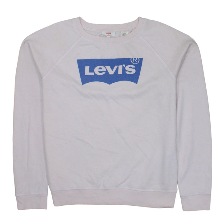 Levi's Womens Pink Sweatshirt Medium Crew Neck Logo Pullover