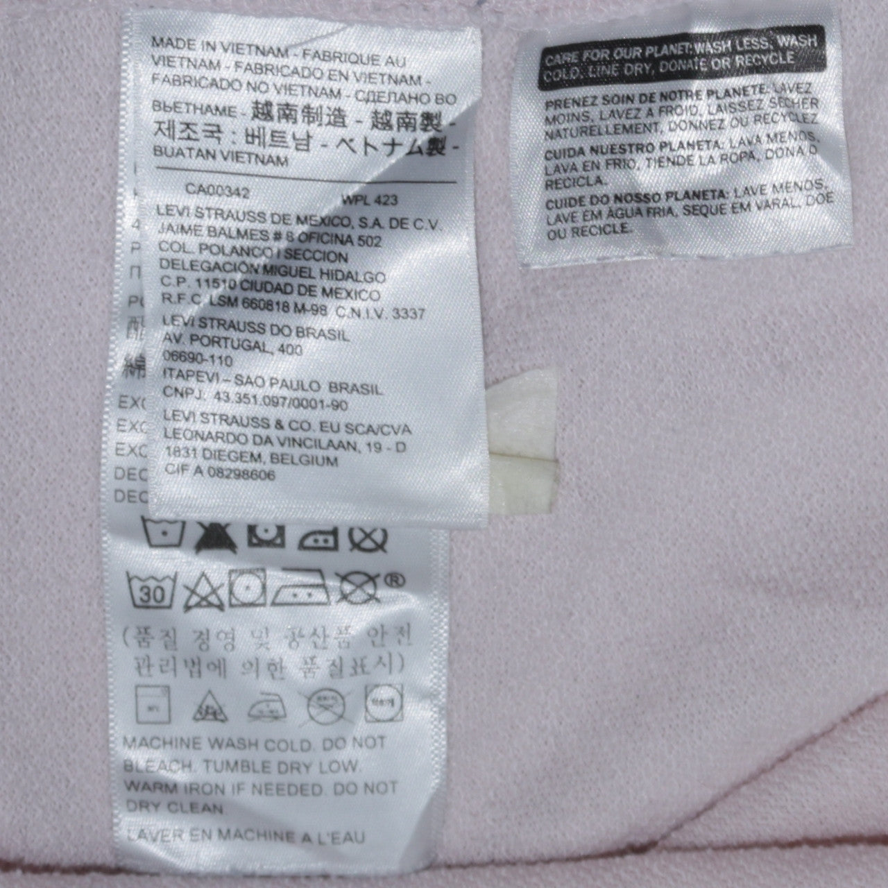 Levi's Womens Pink Sweatshirt Medium Crew Neck Logo Pullover