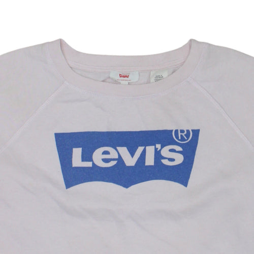 Levi's Womens Pink Sweatshirt Medium Crew Neck Logo Pullover