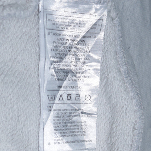 Adidas Women’s Grey Full Zip Hoodie Size 8 Classic Logo Hooded Sweatshirt