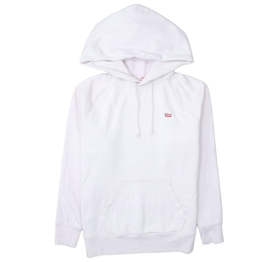 Levi's Womens White Pullover Hoodie Medium Cotton Blend Casual