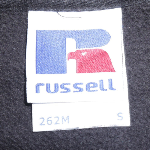 Russell Women Black S Pullover Sweatshirt Crew Neck Graphic Print