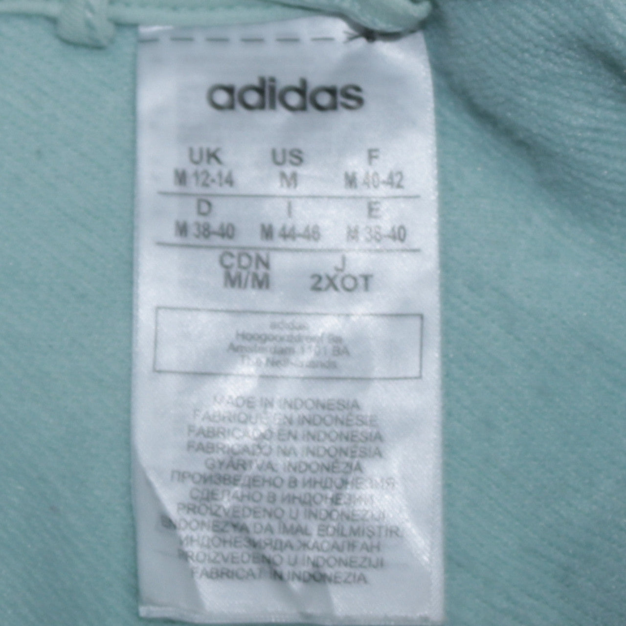 Adidas Women’s Blue Full Zip Hoodie Size M 12-14 Logo Print Casual