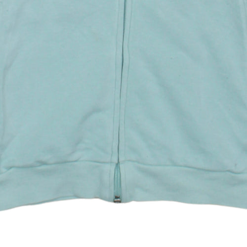 Adidas Women’s Blue Full Zip Hoodie Size M 12-14 Logo Print Casual