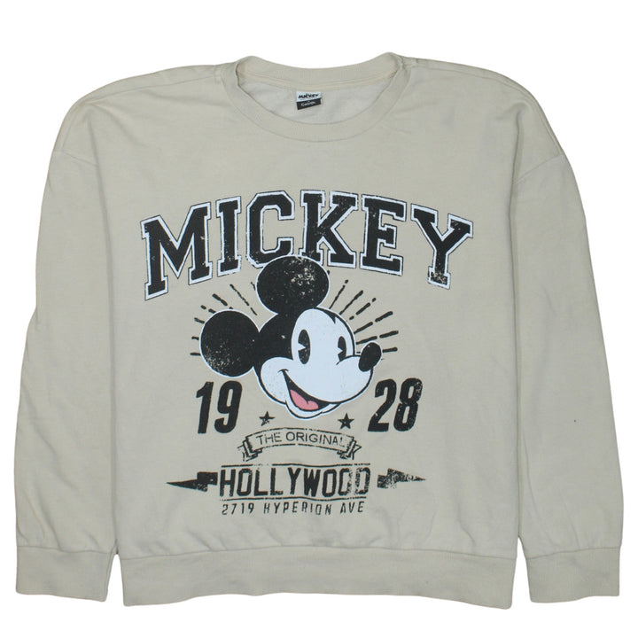 Disney Mickey & Friends at George Beige Women's XL Pullover Sweatshirt
