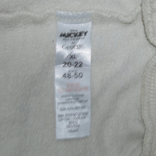 Disney Mickey & Friends at George Beige Women's XL Pullover Sweatshirt