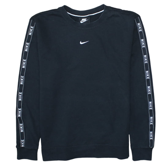 Nike Men's Black Small Logo Pullover Sweatshirt Crew Neck Long Sleeve