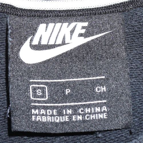 Nike Men's Black Small Logo Pullover Sweatshirt Crew Neck Long Sleeve