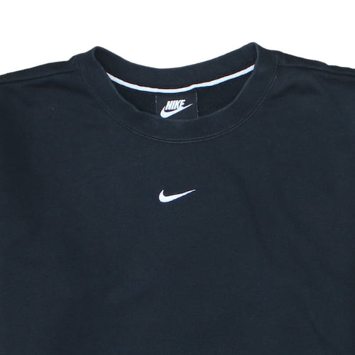 Nike Men's Black Small Logo Pullover Sweatshirt Crew Neck Long Sleeve