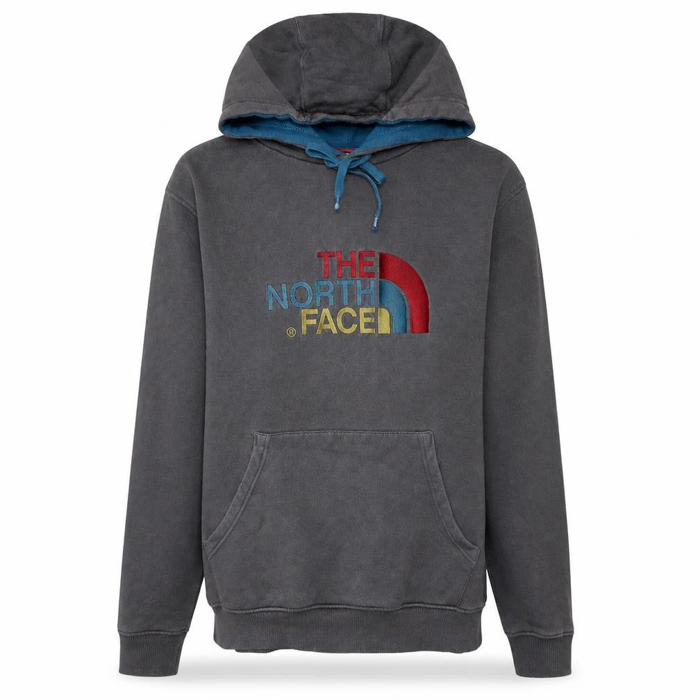 Front view of The North Face Men’s Grey Pullover Hoodie S Embroidered Logo