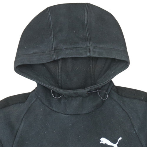 Puma Women's Black Small Pullover Hoodie with Kangaroo Pocket