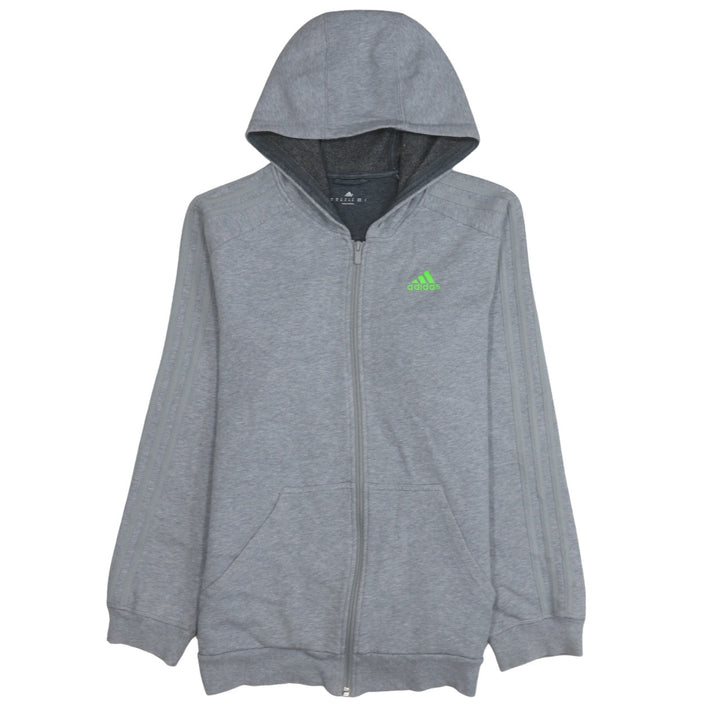 Adidas Men's Grey Full Zip Hoodie Size M Sports Fleece Jacket
