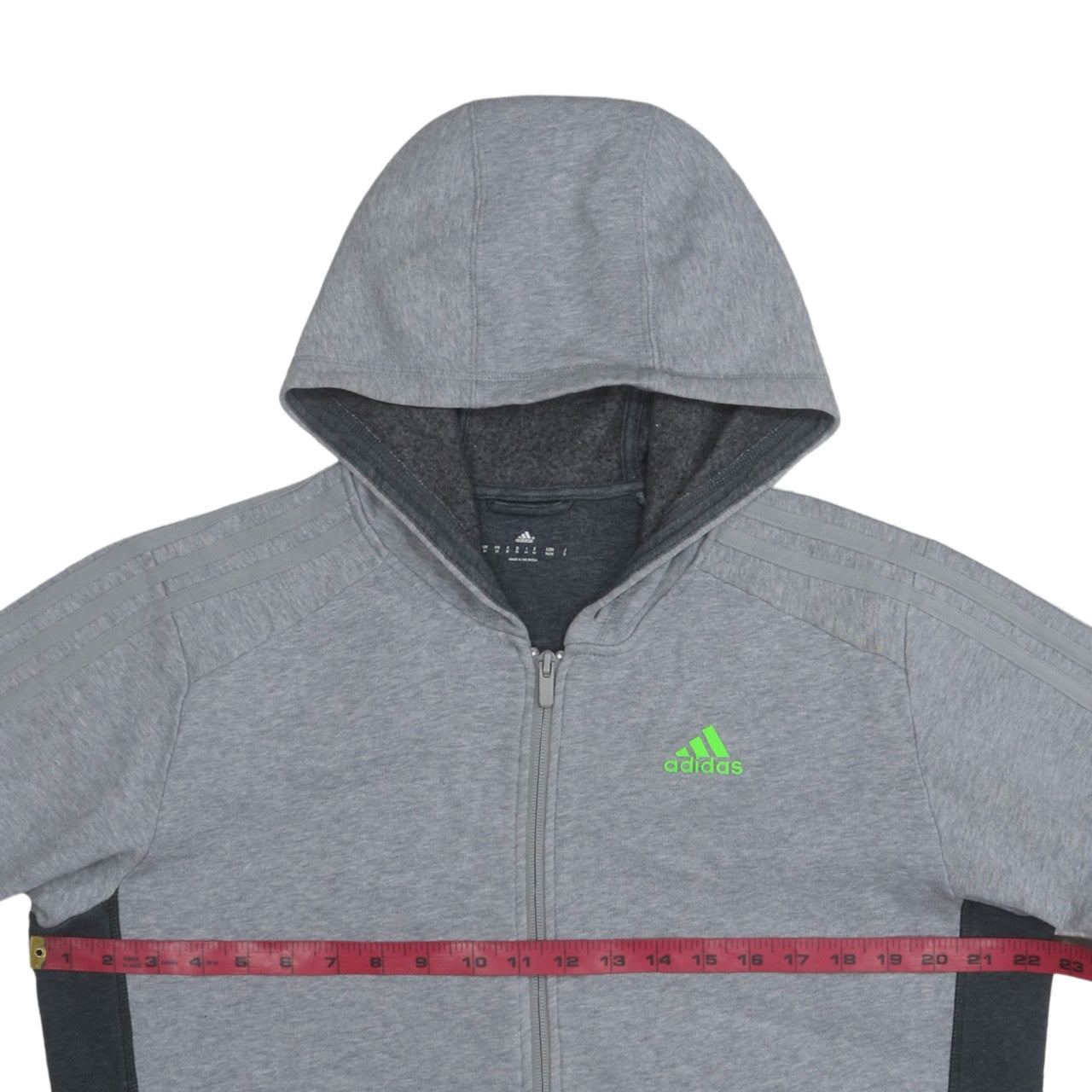 Adidas Men's Grey Full Zip Hoodie Size M Sports Fleece Jacket