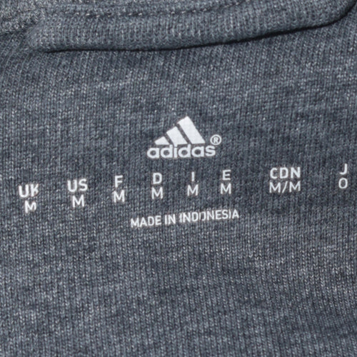 Adidas Men's Grey Full Zip Hoodie Size M Sports Fleece Jacket