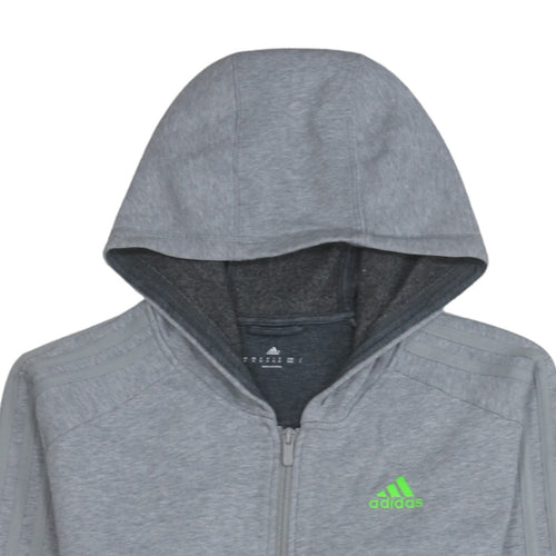 Adidas Men's Grey Full Zip Hoodie Size M Sports Fleece Jacket