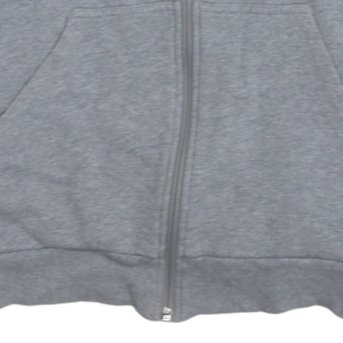 Adidas Men's Grey Full Zip Hoodie Size M Sports Fleece Jacket