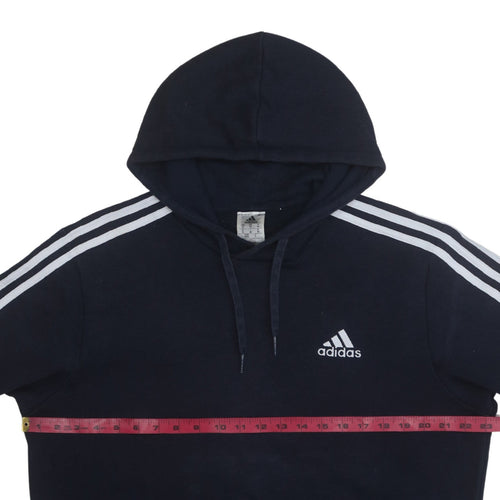 Adidas Men's Blue Pullover Hoodie Medium Hooded Fleece Sweatshirt