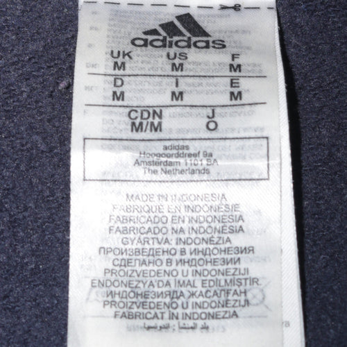 Adidas Men's Blue Pullover Hoodie Medium Hooded Fleece Sweatshirt