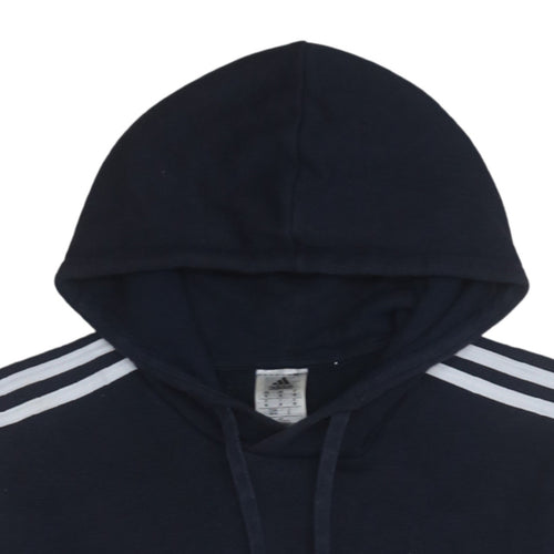 Adidas Men's Blue Pullover Hoodie Medium Hooded Fleece Sweatshirt