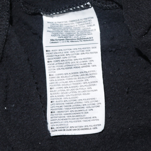 Nike Women Black L Cotton Blend Jogger Activewear Trousers