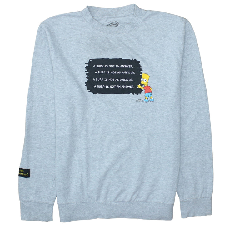 Primark Men Grey Bart Simpson Graphic Pullover Sweatshirt L
