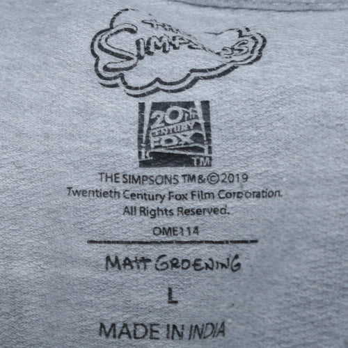 Primark Men Grey Bart Simpson Graphic Pullover Sweatshirt L