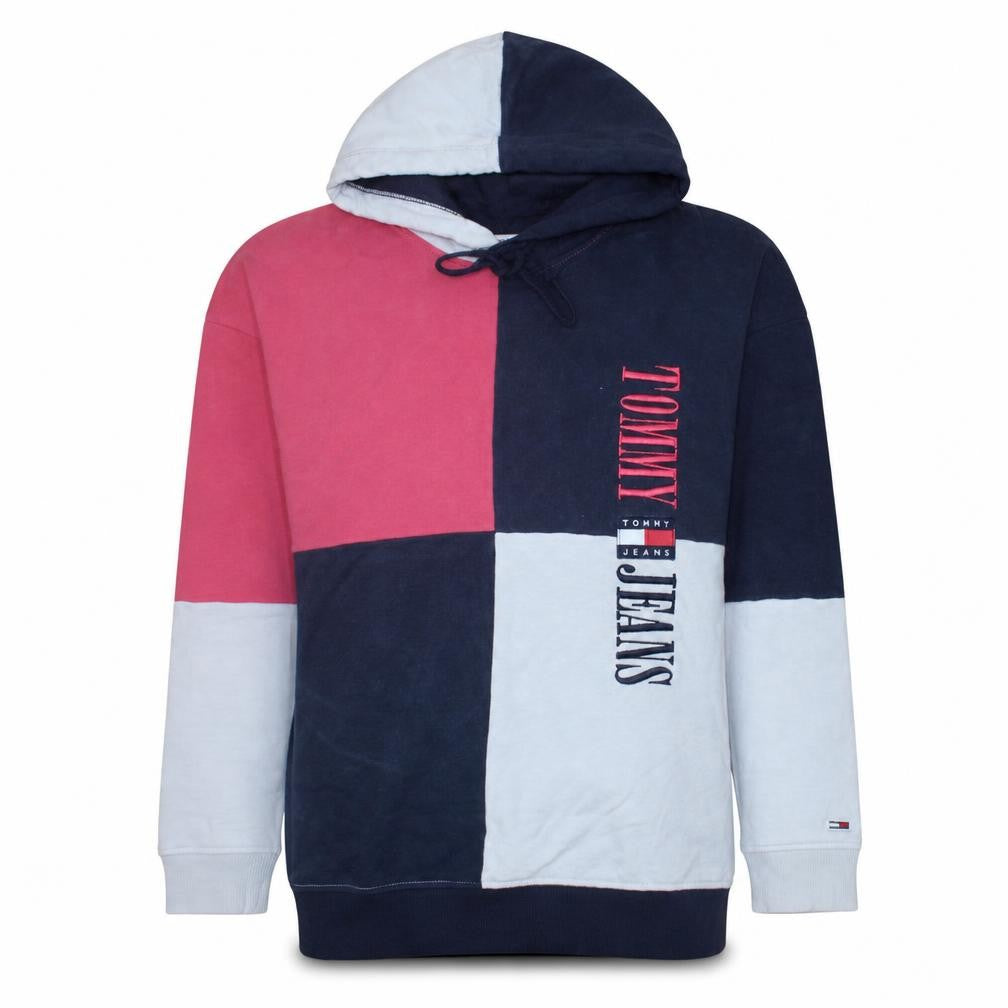 Front view of Tommy Jeans Women's Multicoloured Hooded Pullover Sweatshirt, size L