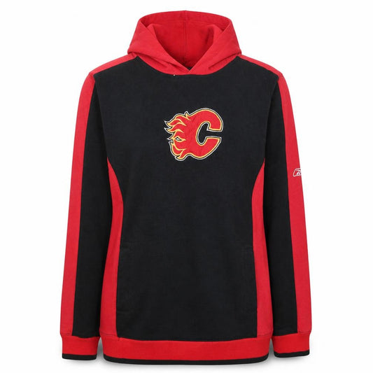 Front view of Reebok Hockey Women's Red & Black Pullover Hoodie, size XL, Cotton Blend