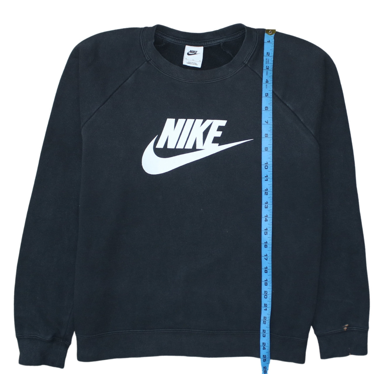 Nike Women Black XL Pullover Sweatshirt Crew Neck Cotton Blend Logo