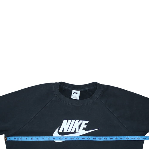 Nike Women Black XL Pullover Sweatshirt Crew Neck Cotton Blend Logo