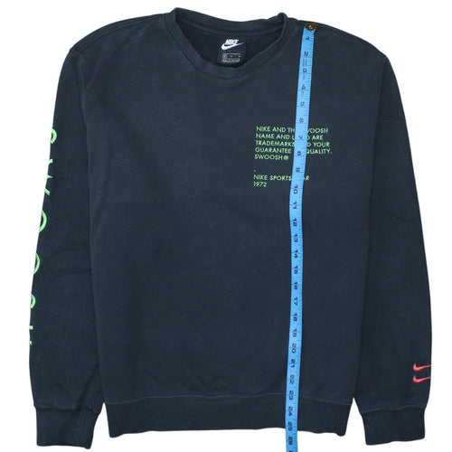 Nike Men's Black Logo Crew Neck Pullover Sweatshirt Size M