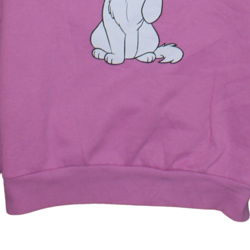 Disney Women Pink Marie Sweatshirt Long Sleeve Pullover Fun Casual