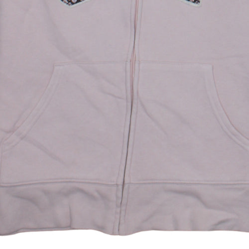 GAP Women Pink Full Zip Hoodie M Cotton Blend Graphic Logo