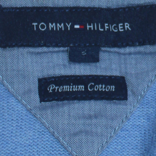 Tommy Hilfiger Men's Blue Cotton V-Neck Jumper Size S