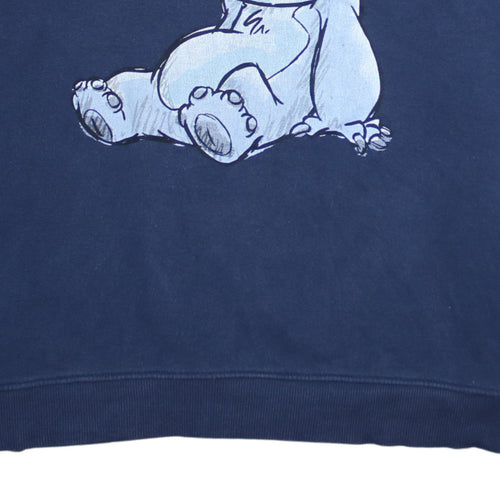Disney Primark Womens Navy Stitch Sweatshirt L UK 14/16 Crew Neck Pullover