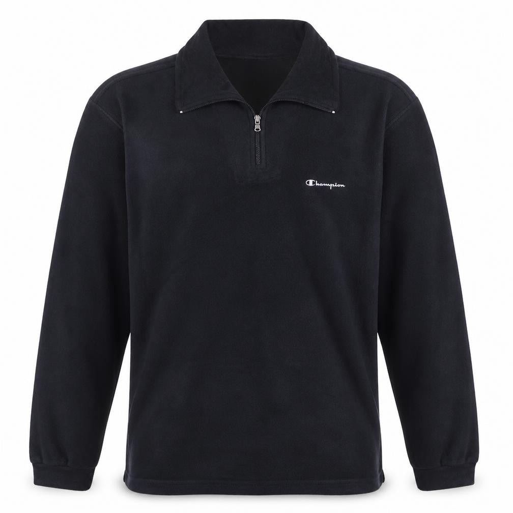 Champion Men's Black Fleece 1/4 Zip Sweatshirt L Regular Fit