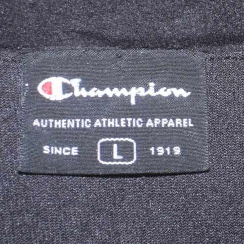 Champion Men's Black Fleece 1/4 Zip Sweatshirt L Regular Fit