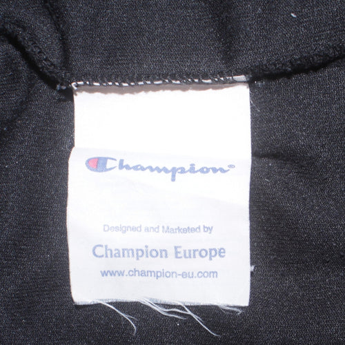 Champion Men's Black Fleece 1/4 Zip Sweatshirt L Regular Fit