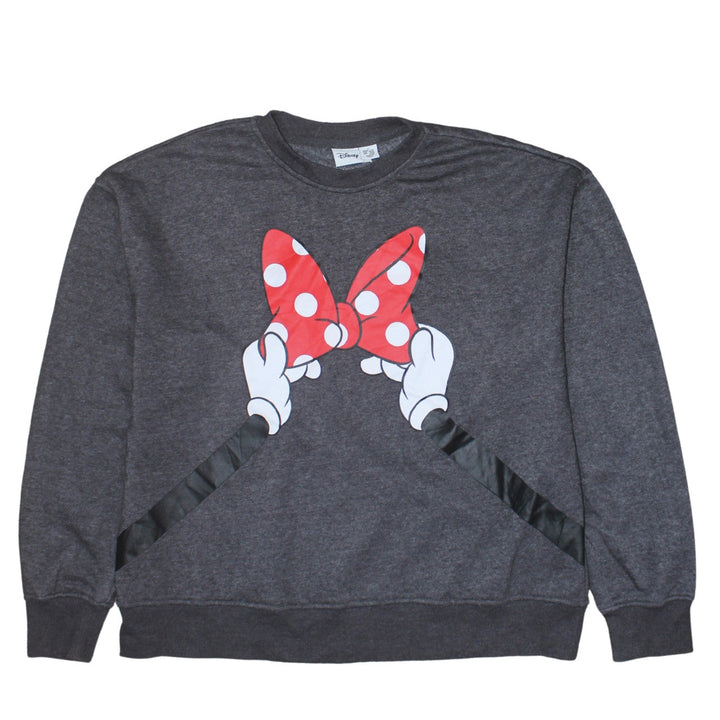 Disney Primark Womens Grey Minnie Mouse Bow Crew Neck Sweatshirt M 12/14