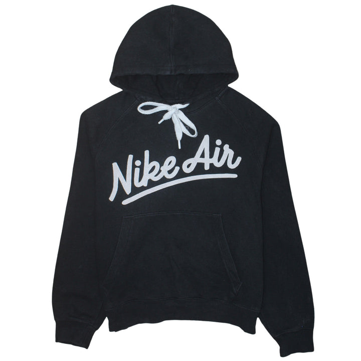 Nike Women Black Medium Pullover Hoodie with Logo Print