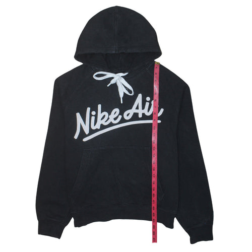Nike Women Black Medium Pullover Hoodie with Logo Print